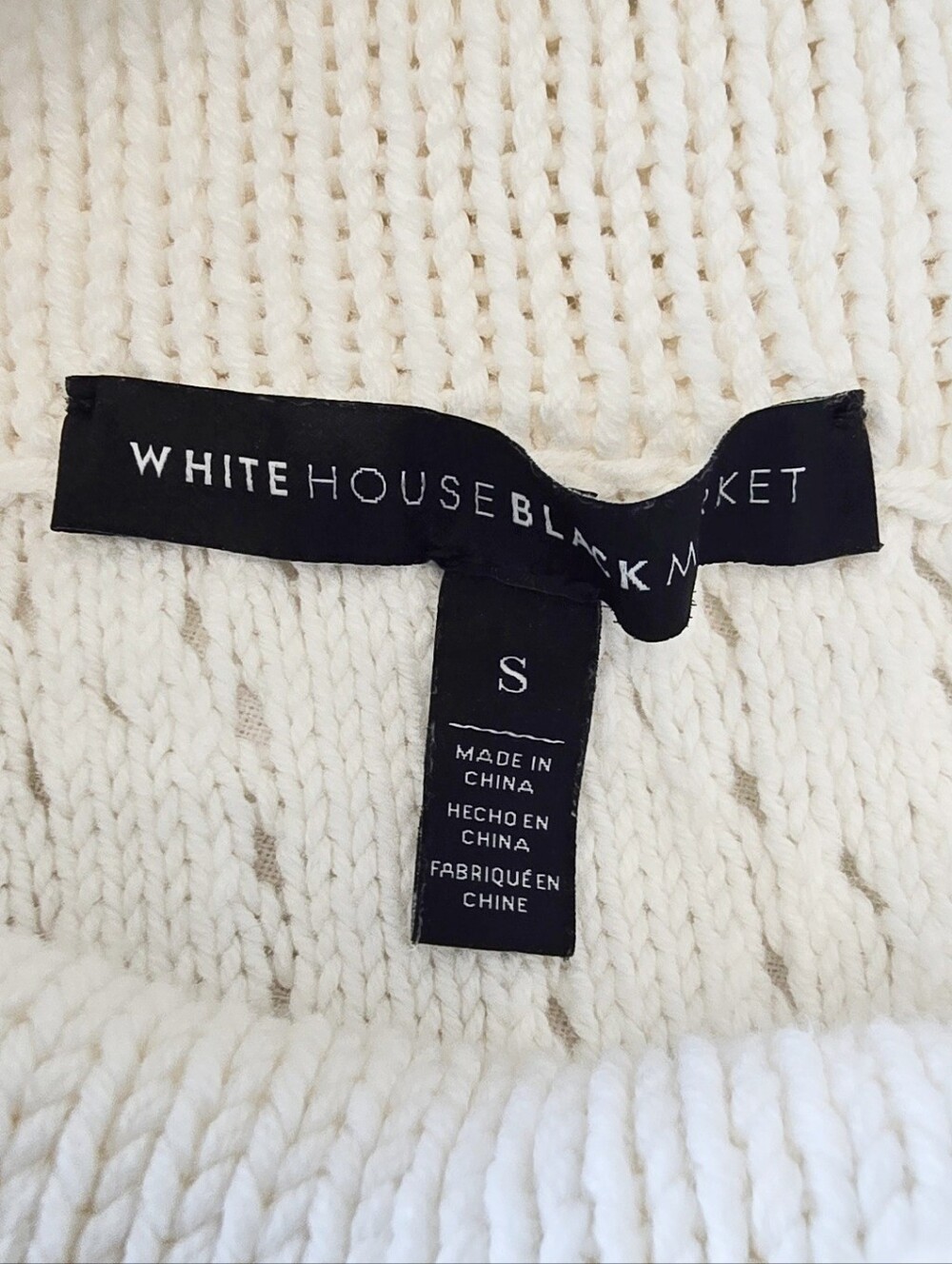 White House Black Market Women's Turtle Neck Boho White Blouse Size S - Picture 7 of 7